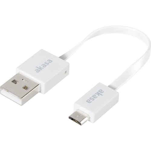 Akasa 0,15 m USB 2.0 A/Micro-B 0,15 m USB A Micro B weiß Kabel USB – Kabel USB (0,15 m, USB A, Micro B, männlich/männlich, weiß) von Akasa