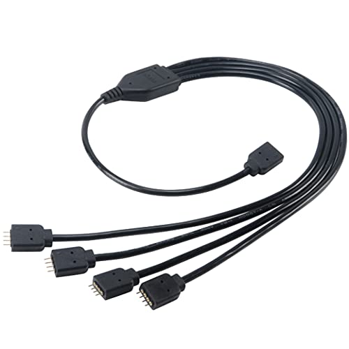 Akasa 1 zu 4 RGB LED Splitter und Verlängerungskabel, Y Verteilter Kable für 4 pin RGB LED Streifen, 4 Polig LED Strip Verlängerung Verteilter Kable, 50cm, schwarz, AK-CBLD04-50BK Akasa 1 zu 4 RGB LED Splitter und Verlängerungskabel, Y Verteilter Kable für 4 pin RGB LED Streifen, 4 Polig LED Strip Verlängerung Verteilter Kable, 50cm, schwarz, AK-CBLD04-50BK von Akasa