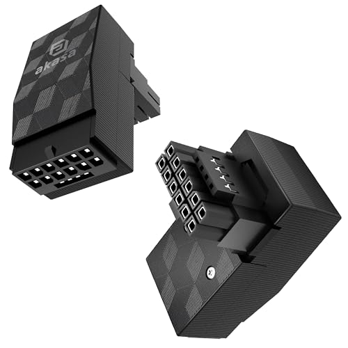 Akasa 90 Degree 12VHPWR Adapter 12+4-Pin to 12+4-Pin Male to Female Connector, Maximum 600W, ATX 3.0 PSU, Compatible with RTX 4090 4080 4070Ti 3090Ti Graphics Card, AK-CBPW29-BK von Akasa