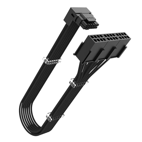 Akasa 90 Degree 12VHPWR Cable 12+4 Pin to 3 x 8 Pin Male to Female, 16AWG, 30cm (Black), Maximum 600W, Compatible with RTX 4090 4080 4070Ti 3090Ti Graphics Card with Legacy PSU, AK-CBPW31-30BK von Akasa