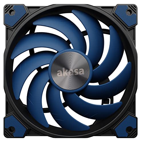 Akasa Alucia SC12, 120mm PWM Gehäuselüfter, blau Ventilator für PC, CPU Cooler und Radiator, Hoher Luftstorm Gehäuse Lüfter, bis zu 2000RPM und 56.3 CFM, Anti-vibration Pads, AK-FN117 von Akasa