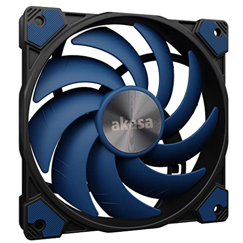 Akasa Alucia SC14, 140mm Premium PWM Gehäuselüfter, blau Lüfter für PC, CPU Kühler und Radiator, hoher Luftstorm Ventilator, bis zu 1800RPM und 84.3 CFM, mit Anti-vibration Pads, AK-FN118 von Akasa