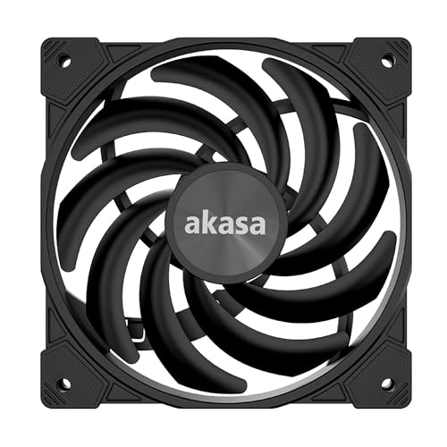 Akasa Alucia XS12, 120mm PWM Case Fan, High Performance Cooling Fan, 4 Pin, 120 x 15mm Sizing Slim Low-Noice, Up to 2000 RPM & 41.59 CFM, Black, AK-FN122-BK von Akasa