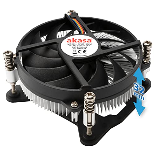 Akasa KS12 | Low Profile Kühler 31,8 mm | PWM CPU-Kühler | geräuscharm | 65 W TDP | AK-CC6308EP01 | optimiert für Mini-ITX und HTPC Gehäuse Akasa KS12 | Low Profile Kühler 31,8 mm | PWM CPU-Kühler | geräuscharm | 65 W TDP | AK-CC6308EP01 | optimiert für Mini-ITX und HTPC Gehäuse von Akasa