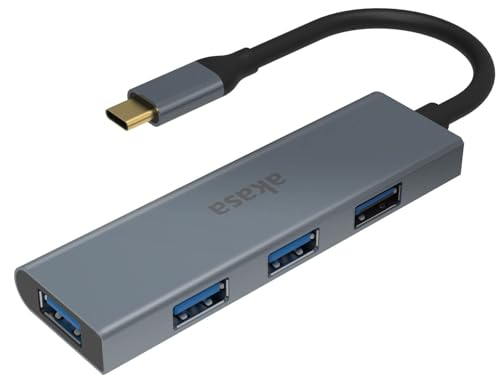 Akasa Kompatibel mit USB Typ C Auf 4X USB Typ A - Silber Akasa Kompatibel mit USB Typ C Auf 4X USB Typ A - Silber von Akasa