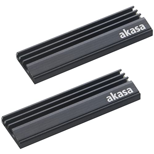 Akasa M.2 SSD Heat Sink Aluminum Heatsink with Thermal Tape 71x22x6.4mm Fits M.2 2280 SSD & PS5 Pro Black A-M2HS01-KT02 Akasa M.2 SSD Heat Sink Aluminum Heatsink with Thermal Tape 71x22x6.4mm Fits M.2 2280 SSD & PS5 Pro Black A-M2HS01-KT02 von Akasa