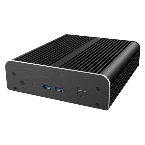 Akasa Newton RC, Designed for ASUS NUC 14/15 Pro (Revel Canyon/Cyber Canyon) Core™ i3 and Core™ i5/i7 with vPro, Aluminium Silent Mini Fanless Case, Support 2.5" SATA HDD/SSD and VESA, A-NUC105-M1B von Akasa