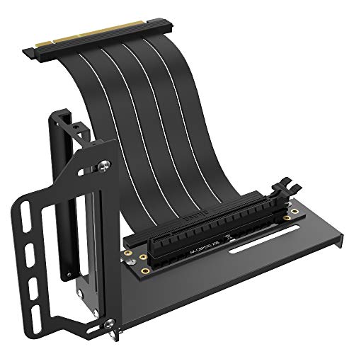 Akasa Riser Black PRO, Vertikale GPU-Halterung, PCIe 3.0 Riser Kabel, EMI Abschirmung, 200 mm, AK-CBPE02-20B von Akasa