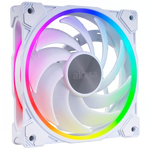 Akasa SOHO AR Dawn Edition 120mm Addressable RGB PWM Fan Up to 2000RPM MHD Long Life Quiet Operation White aRGB Fan for PC Heatsink or Radiator AK-FN108-WH Akasa SOHO AR Dawn Edition 120mm Addressable RGB PWM Fan Up to 2000RPM MHD Long Life Quiet Operation White aRGB Fan for PC Heatsink or Radiator AK-FN108-WH von Akasa