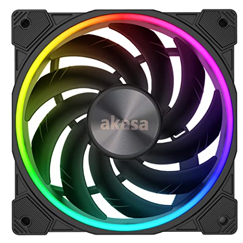 Akasa SOHO AR14, 140 mm Addressable RGB PC Fan, PWM Fan, up to 1800 RPM, 5 V 3 Pin ARGB LEDs, Quiet Fan for Computer Cases, CPU Cooler and Heatsink, AK-FN119 von Akasa