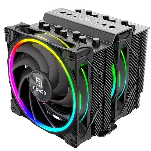 Akasa SOHO H7, Premium Dual Tower 7-Heatpipe CPU Cooler with Addressable RGB, 250W TDP, 120mm PWM Fan, Supports Intel LGA 1851/1700/1200/115X/20XX AMD AM5/AM4, AK-CC4026HP01 von Akasa