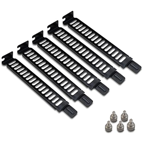 Akasa Stahl-belüftete PCI-Slot-Abdeckungshalterung, Vollprofil-Erweiterungsschlitz-Abdeckplatte, PC-Blindplatte, inklusive Schrauben, 5 Stück, schwarz | AK-MX302-KT05 von Akasa