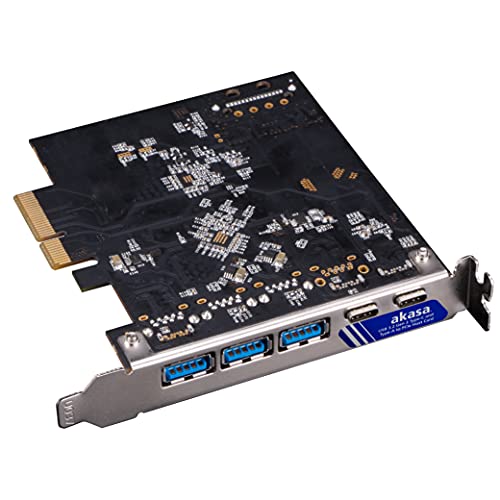 Akasa USB 3.2 Gen 2 Typ-C und Typ-A auf PCIe Host Card | PC-System-Verlängerungskarte | 10 Gbit/s Datenübertragungsrate | passt in PCIe x4, x8 und x16 Steckplatz | integrierter 15-poliger SATA-Stromanschluss | AK-PCCU3-09 Akasa USB 3.2 Gen 2 Typ-C und Typ-A auf PCIe Host Card | PC-System-Verlängerungskarte | 10 Gbit/s Datenübertragungsrate | passt in PCIe x4, x8 und x16 Steckplatz | integrierter 15-poliger SATA-Stromanschluss | AK-PCCU3-09 von Akasa