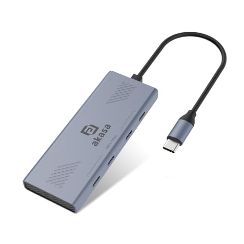 Akasa USB C Hub, Aluminium 4 Ports USB C auf USB C, USB 3.2 Gen 2 10Gbps Superspeed Transfer, unterstützt MacBook iPad Pro iPhone 15, Chromebook, Lenovo, Dell, HP and More, AK-CBCA32-18BK Akasa USB C Hub, Aluminium 4 Ports USB C auf USB C, USB 3.2 Gen 2 10Gbps Superspeed Transfer, unterstützt MacBook iPad Pro iPhone 15, Chromebook, Lenovo, Dell, HP and More, AK-CBCA32-18BK von Akasa