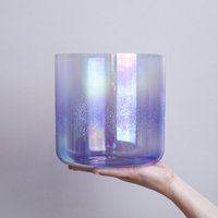 Crystal Singing Bowl Akashabowls Hand-Made 7" Alchemy With Amethyst Layering von AkashaBowls