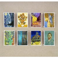 8Er-Set Matchbox Von Vincent Van Gogh Kunstfarbe Druck Alte Streichhölzer Streichholzhalter von AkasiaCrafts