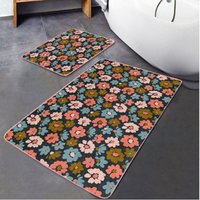 2Er Set Florale Badematte|Rutschfestes Badezimmerdekor|Dekorativer Badteppich|Bunte Küchen Bodenmatte|Rechteckige Dusche Und Hauseingang 2Er Set Florale Badematte|Rutschfestes Badezimmerdekor|Dekorativer Badteppich|Bunte Küchen Bodenmatte|Rechteckige Dusche Und Hauseingang von AkasiaHomeDesign