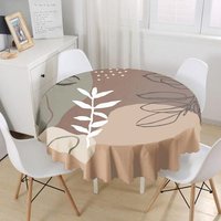 Abstrakte Tischdecke|Blatt Und Baum Zeichnungen Drucken Runder Tischwäsche|Bauernhaus Küchendekor|Dekorative Tischplatte|Kreis Tischdecke von AkasiaHomeDesign