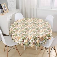 Herbst Trend Tischdecke|Karierte Kürbis Print Runde Tischwäsche|Einweihungsparty Küchen Dekor|Trockene Blätter Tischdecke|Kreis Tischdecke von AkasiaHomeDesign