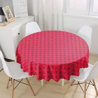 Maritime Tischdecke|Blauer Anker Print Runder Tischwäsche|Küchendekoration|Küchendekoration|Lebensretter Tischdecke|Kreis Gestreifte Strandhaus von AkasiaHomeDesign