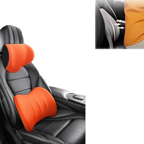 Akayoo Ergonomische Kopfstütze Und Lendenkissen Für Autositze,Auto Kopfstütze Kissen,Memory Foam Lendenwirbelstützkissen Für Bürostuhl Und Autositz,zur Linderung Von Rückenschmerzen von Akayoo