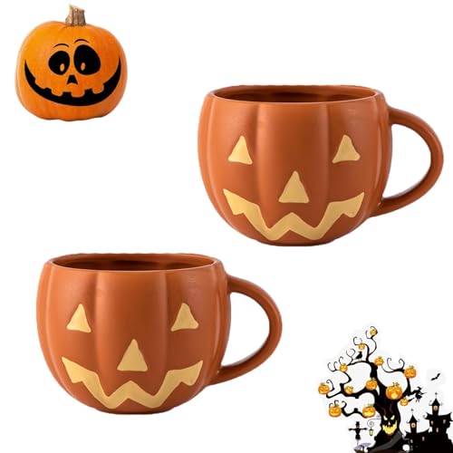 Halloween Kürbis Tasse, Kürbis Herbst Tasse, Pumpkin Autumn Cup,niedliche Keramik-kürbis-Tasse,Thanksgiving-Herbst-Ernte-Kaffeetasse, Neuheit Home Deko Freunde von Akayoo