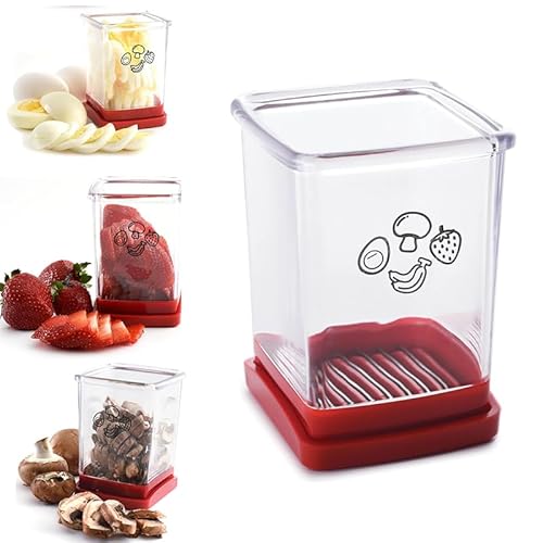 tassenschneider obst,schneidfang pampered chef,schneidfang,fruit slicer cutter cup,schnellschneider mit druckplatte,Egg Cutter,obst und gemüseschneider,multifunktional tassenschneider,kitchen gadgets von Akayoo