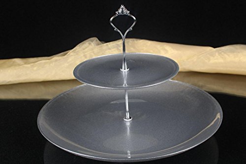Etagere Glas Silber 2-fach Nostalgie Etagenplatten von Akcam