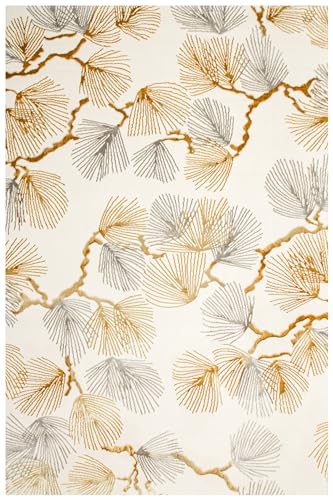 Teppich ELISA Mode Modern Unikat Muster Wohnzimmer Blätter für Schlafzimmer Zweige (160x230cm) von Akcila