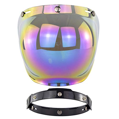 Akemaio Helm Retro Blasenspiegel Open Face Helm Visier Motorrad Helm Bubble Visier Bubble Shield Motorrad Helme Zubehör von Akemaio