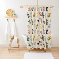 Duschvorhang Boho Mid-Century Abstrakte Muster Kaktus Trendy Umweltfreundliches Wasserdichtes Abstraktes Dekor Mit Haken Enthalten von Akesem