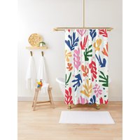 Duschvorhang Boho Mid-Century Abstrakte Muster Matisse Trendy Umweltfreundliche Wasserdichte Dekor Mit Haken Enthalten von Akesem