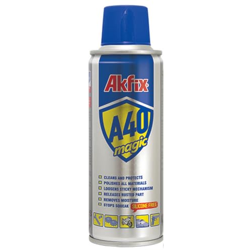 Akfix A40 Magic Multifunktionsspray 200 ml I Kriechöl I Schmiermittel I Rostlöser I Korrosionsschutz I Pflegespray I Waffenöl Akfix A40 Magic Multifunktionsspray 200 ml I Kriechöl I Schmiermittel I Rostlöser I Korrosionsschutz I Pflegespray I Waffenöl von Akfix