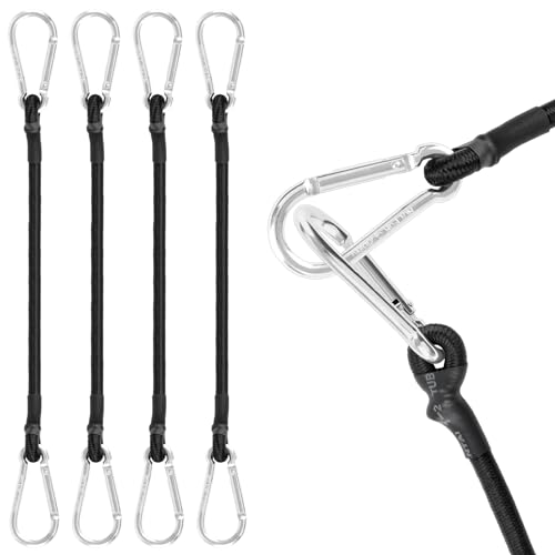 Akicderu Spanngummi mit Karabiner, 100 cm Expander mit Karabinerhaken, 4 Stück Spanngurte mit Haken, Starker Gepäckspanner, Gummispanner mit Haken für Gepäck, Camping und vieles mehr von Akicderu