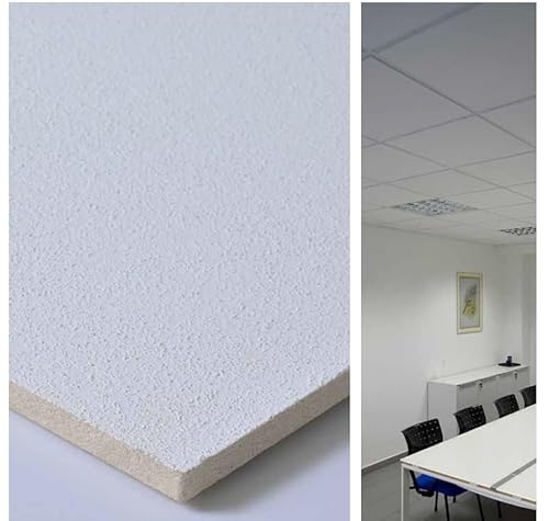 Akifix ITP ST13002.00.U Deckenpaneel SANDED Mineralfaser gehämmert 600 x 600 x 13/5,04 m² (14 Stück) Packung mit 14 Stück Rand Lay-on von Akifix