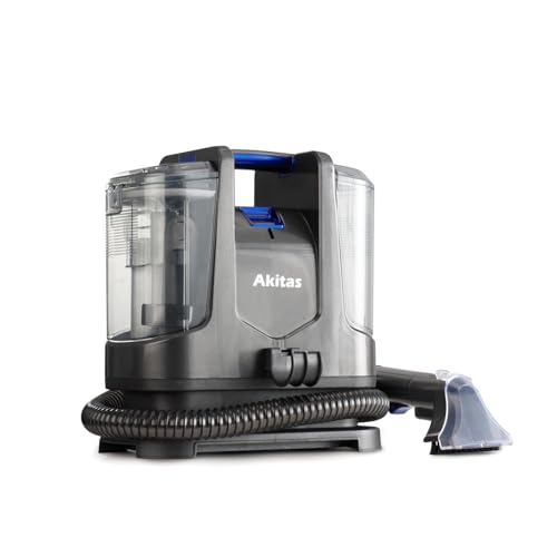 Akitas X6 Teppichreiniger Waschsauger, Polsterreiniger Gerät, Fleckenreiniger für Sofa, Teppich, Treppen, Auto & Haustiere, 400W, 70dB, Kompakt & Tragbar, Grau von Akitas