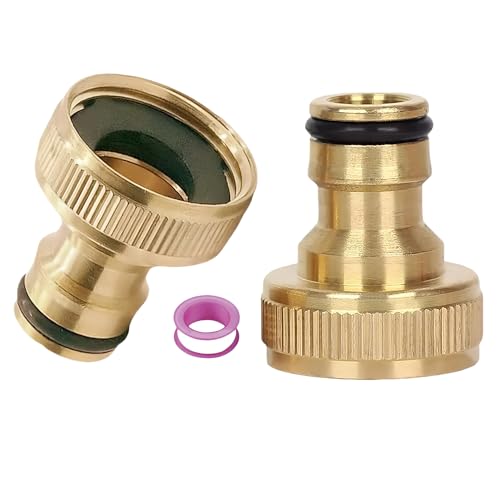 3/4 Zoll Gartenschlauch Schnellverbinder, Innengewinde Wasserhahn Adapter, Messing Gartenschlauch Wasserhahn Adapter, verwendet für Gartenschläuche, Bewässerungssysteme, Wasserhahn Adapter (2pcs) von Akiuhen