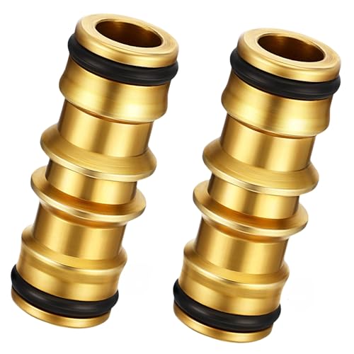 Messing Schlauchverbinder, Gartenschlauch Schlauchverlängerung Stecker, Gartenschlauch Verbinder,verwendet zum Anschluss von Schläuchen und Gartenbewässerung (2-teilig) von Akiuhen