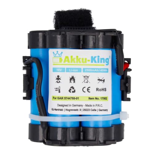 Akku-King Akku kompatibel mit Gardena 574 47 68-01, 574 47 68-03, 586 57 62-01 - Li-Ion 2500mAh - für Mähroboter R38Li, R40Li, R45Li, R50Li, R70Li, R75Li von Akku-King