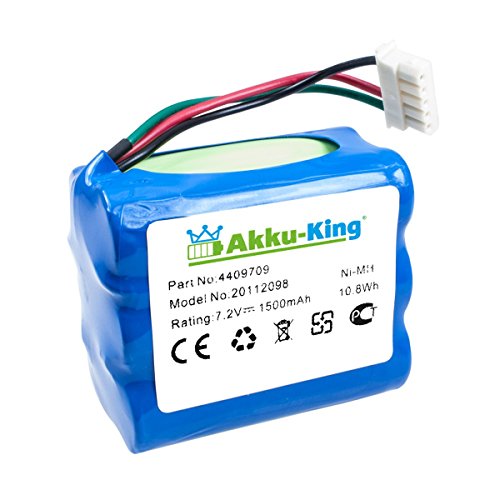 Akku-King Akku kompatibel mit IROBOT Braava 380T, Braava 380, MINT Plus 5200, 5200C - ersetzt 4409709, GPRHC202N026 - Ni-MH 1500mAh 7.2V von Akku-King