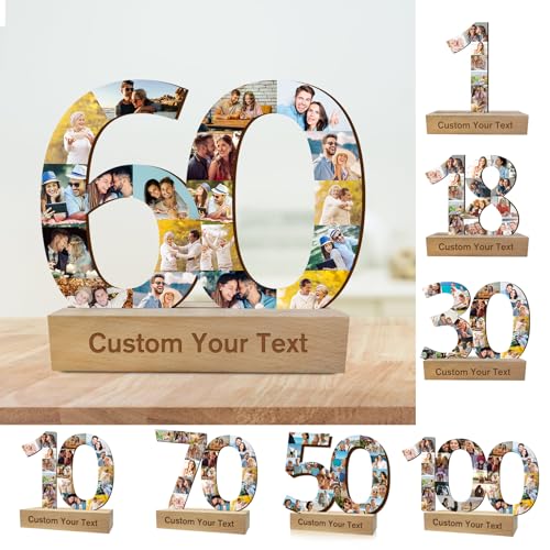 Akmxem Personalisierte 0-999 Nummer Foto Collage Rahmen Benutzerdefinierte Nummerierte Bilderrahmen Collage mit Holzsockel Geschenk Für 18. 50. 60. 70. 80. 90. Geburtstag, Hochzeit, Jahrestag Akmxem Personalisierte 0-999 Nummer Foto Collage Rahmen Benutzerdefinierte Nummerierte Bilderrahmen Collage mit Holzsockel Geschenk Für 18. 50. 60. 70. 80. 90. Geburtstag, Hochzeit, Jahrestag von Akmxem