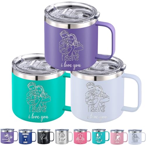 Tasse Personalisiert mit Namen Text Foto Logo 350ml 410ml Gravur Isoliert Kaffeetasse personalisierter Outdoor Edelstahl Becher Geschenke für Frauen Männer Tasse Personalisiert mit Namen Text Foto Logo 350ml 410ml Gravur Isoliert Kaffeetasse personalisierter Outdoor Edelstahl Becher Geschenke für Frauen Männer von Akmxem