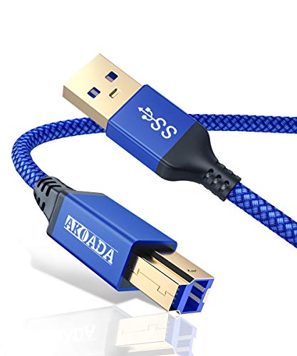 AkoaDa 10ft USB 3.0 Kabel USB A-Stecker zu USB B-Stecker Datenkabel bis zu 5Gbit/s für z.B. mit Dockingstation, USB 3.0 Hub, Externen Festplatten, Drucker, Scanner, Multifunktionsdruckern usw von AkoaDa