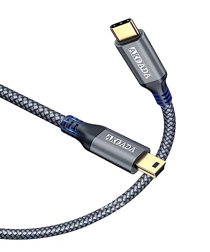AkoaDa Mini USB Typ C 3M Datenkabel, USB 2.0 Auf Mini B Ladekabel Kompatibel Mit MacBook 12 Zoll, Google Pixel Und Anderen Geräten Mit Typ-C, Mini USB Anschlüssen (Grau) AkoaDa Mini USB Typ C 3M Datenkabel, USB 2.0 Auf Mini B Ladekabel Kompatibel Mit MacBook 12 Zoll, Google Pixel Und Anderen Geräten Mit Typ-C, Mini USB Anschlüssen (Grau) von AkoaDa