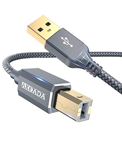 AkoaDa USB Druckerkabel 6M, Scanner Kabel USB A auf USB B 2.0 Drucker Kabel für HP, Canon, Dell, Epson, Lexmark, Xerox, Brother, Samsung usw. von AkoaDa