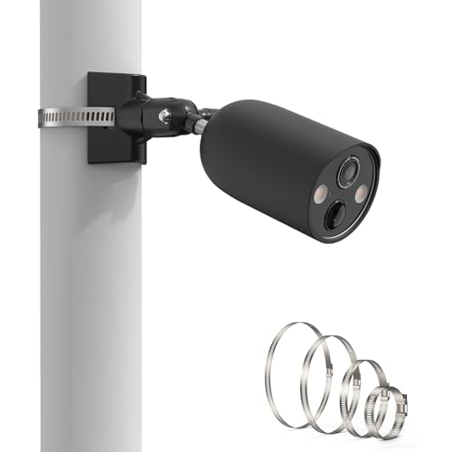 Befestigung Halterung für TP-Link Tapo C425 Außenkamera, Silikone Schutzhülle mit Verstellbare Masthalterung Pole Montagehalterung Überwachungskamera Wandhalter Ständer Zubehör für Tapo C425/C460 von Akoemxeeo