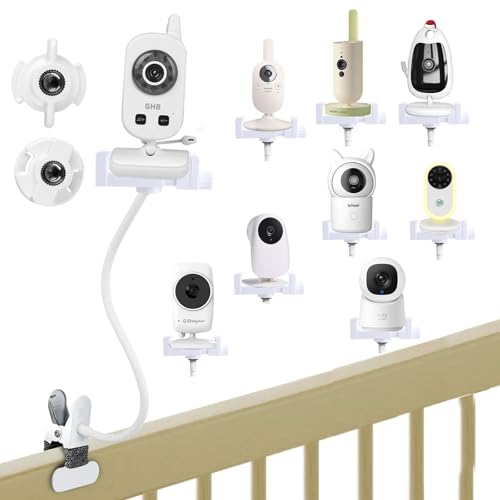 Halterung für GHB Babyphone, Universell Baby Kamera Halter für Philips Avent Babyphone, Baby Monitor Mount Klemmernhalter Holder Zubehör für Hellobaby Baby Monitor, Verstellbarer Handyhalter Ständer von Akoemxeeo