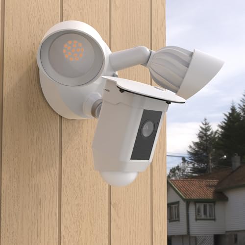 Kamera Regenschutz für Ring Flutlichtkamera Plus Kabel, aussen Überwachungskamera Abedeckung Abdecke Sonnenschutz Zubehör für Ring Floodlight Cam Wired Plus, Schützt die Kamera vor Regen & UV-Strahlen von Akoemxeeo