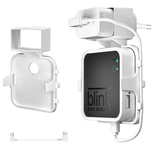 Wandhalterung für Blink Sync Modul 2, Halterung Hunger für Blink Außen- und Innenüberwachung mit Kabel, Zubehör Halter Wandhalter für Blink Sync Modul 2, 1 Stück, Weiß Wandhalterung für Blink Sync Modul 2, Halterung Hunger für Blink Außen- und Innenüberwachung mit Kabel, Zubehör Halter Wandhalter für Blink Sync Modul 2, 1 Stück, Weiß von Akoemxeeo