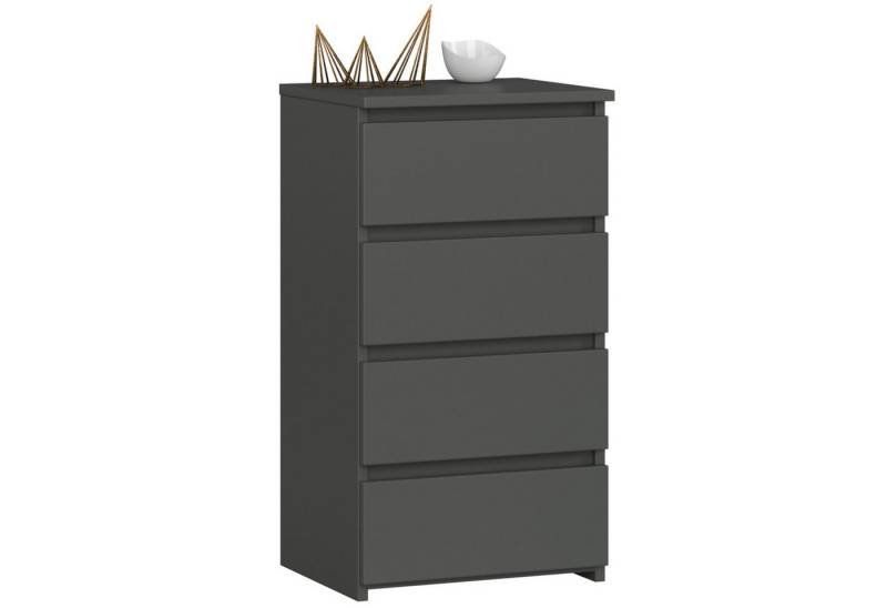 Akord Kommode Kommode 40 cm 4 Schubladen Wohnzimmer B40 x H74 x T35 cm Weiß von Akord